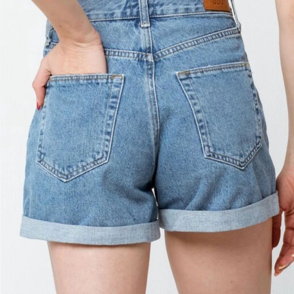 URBAN OUTFITTERS BDG BLUE JEANS SHORTS MOM HIGH WAISTED VINTAGE STYLE Size: 27 - Picture 15 of 16
